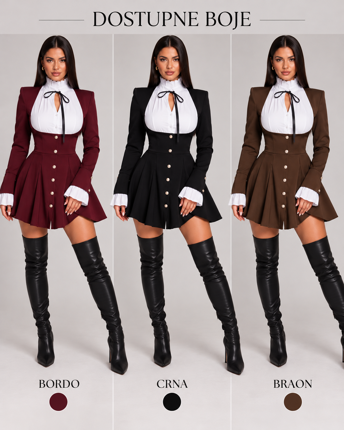Mini Haljina sa Košulja Detaljima | MILADY