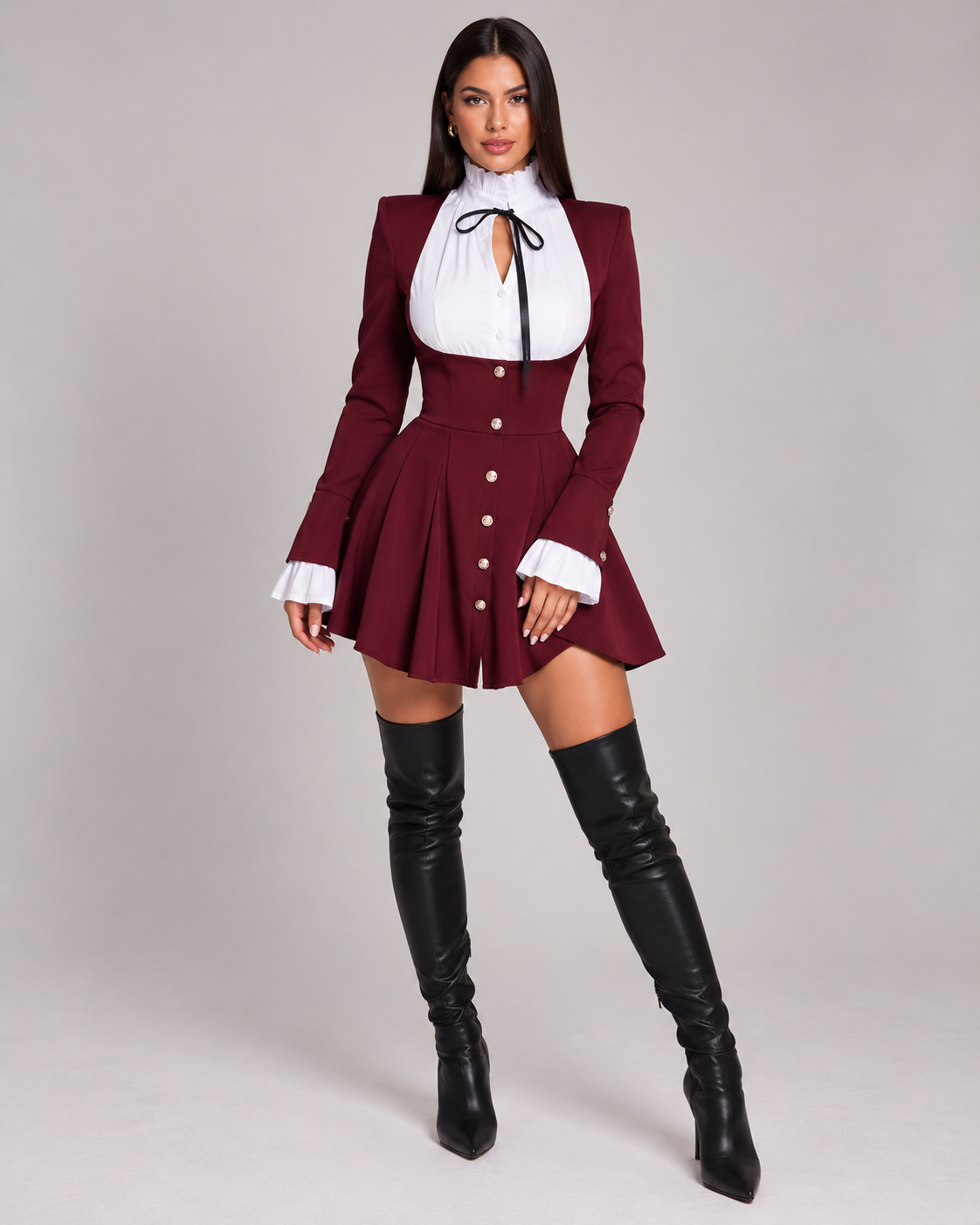 Mini Haljina sa Košulja Detaljima | MILADY