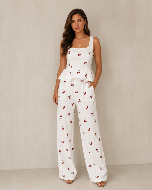 Dvodelni Komplet sa Cherry Printom | CERISE
